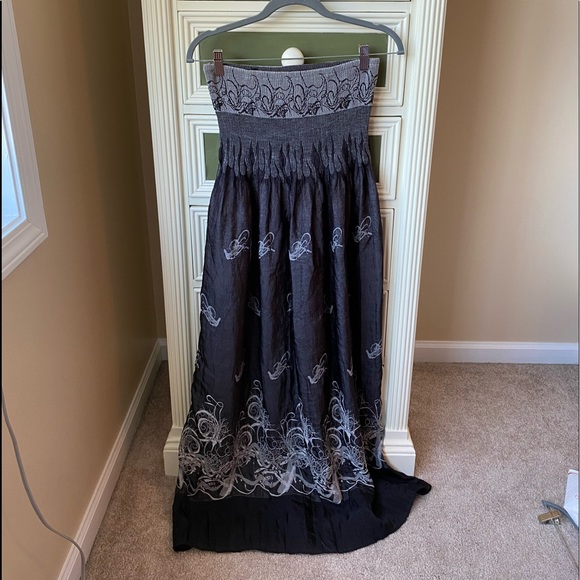 Lapis Black and White Boho Dress - Picture 1 of 3